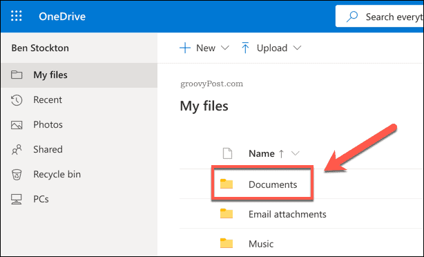 Folder dokumentów OneDrive