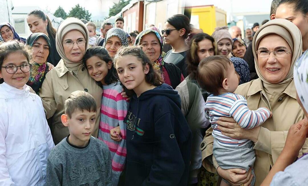 Emine Erdoğan spotkała się z ofiarami trzęsienia ziemi w Hatay