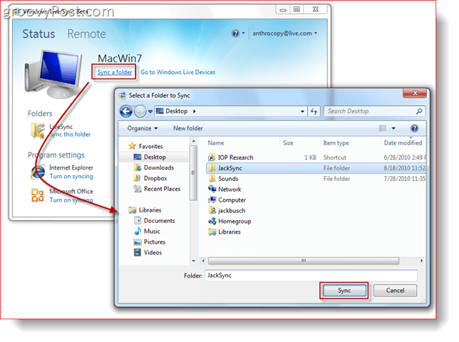 Synchronizowanie folderu z Windows Live Sync Beta