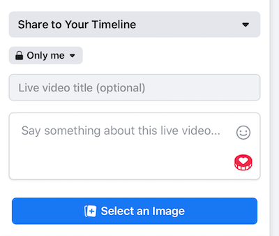 skonfiguruj transmisję na żywo z Facebooka na ustawienie prywatności Tylko ja