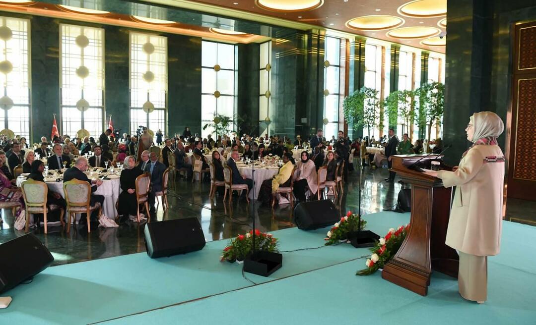 Emine Erdogan, która wygłosiła przemówienie na temat programu domów afrykańskich