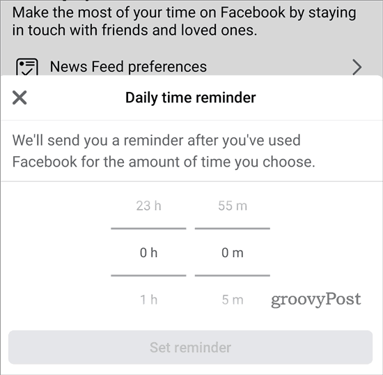 Twój czas na Facebooku ustaw przypomnienie