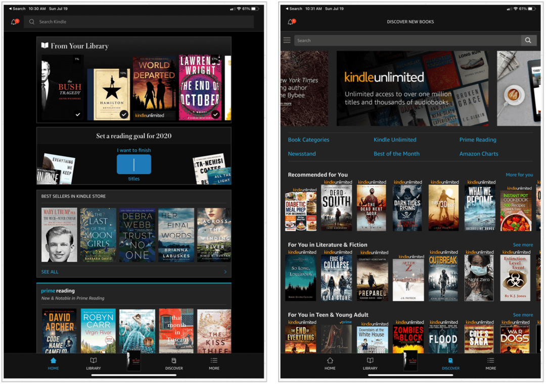 Amazon Kindle na iPadzie