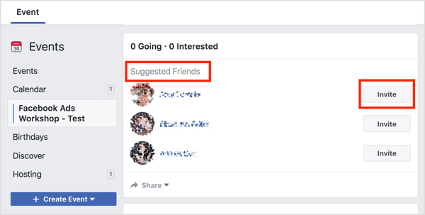 Facebook zasugeruje osobom do zaproszenia, które są Twoimi znajomymi, którzy również lubią stronę gospodarza jako pierwszą opcję.