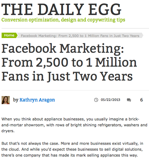 facebook marketing codziennego jajka