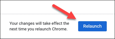 Przycisk do ponownego uruchomienia Chrome na urządzeniach mobilnych