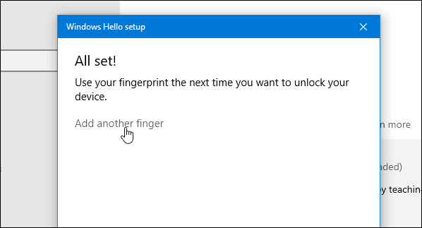 4 Windows Hello Fingerprint Complete Dodaj kolejny