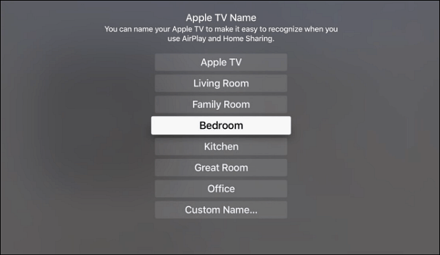 Zmień nazwę Apple TV