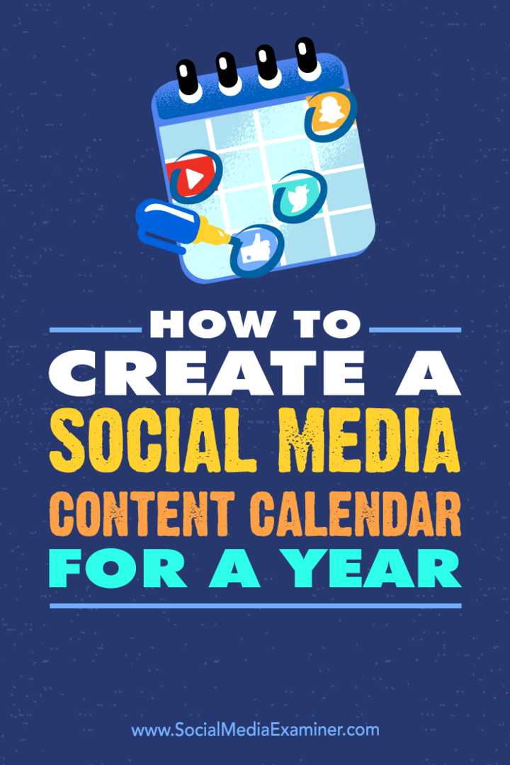 Jak stworzyć kalendarz treści w mediach społecznościowych na rok autorstwa Leonarda Kim w Social Media Examiner.