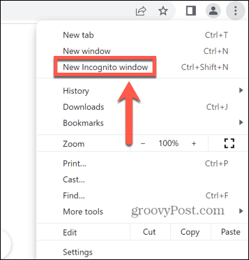 Chrome nowe okno incognito