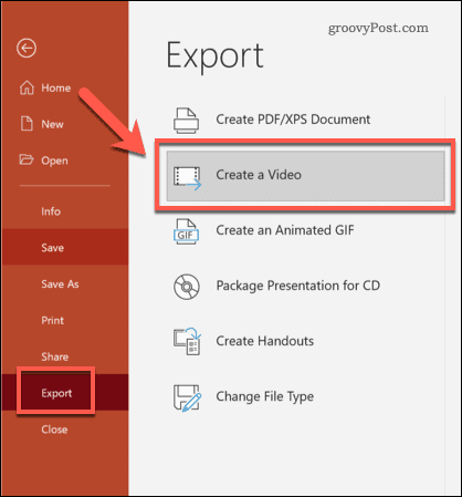 Eksportowanie PowerPointa do wideo w systemie Windows
