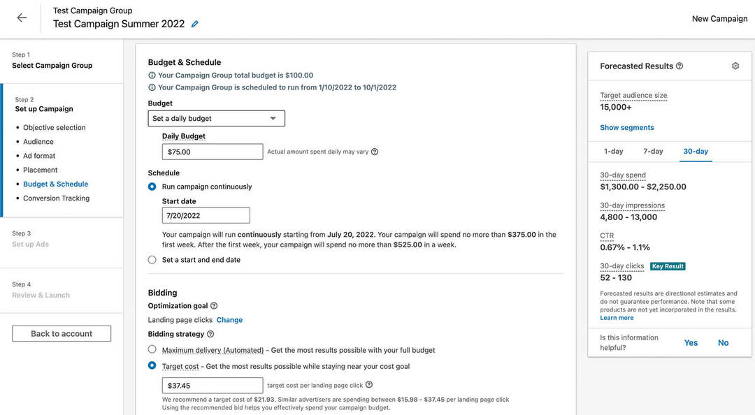 jak-linkedin-menedżer-kampanii-zasięg-prognozowanie-częstotliwości-dostosuj-budżety-krok-3