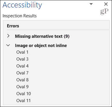 Błędy narzędzia sprawdzania dostępności pakietu Microsoft Office