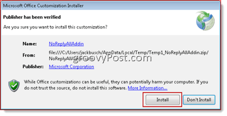 Instalowanie NoReplyAll w programie Outlook 2010