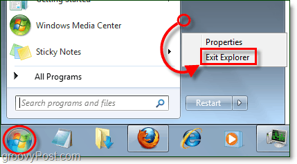jak starannie zamknąć Eksploratora w Windows 7