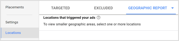 Karta raportu geograficznego Google Adwords
