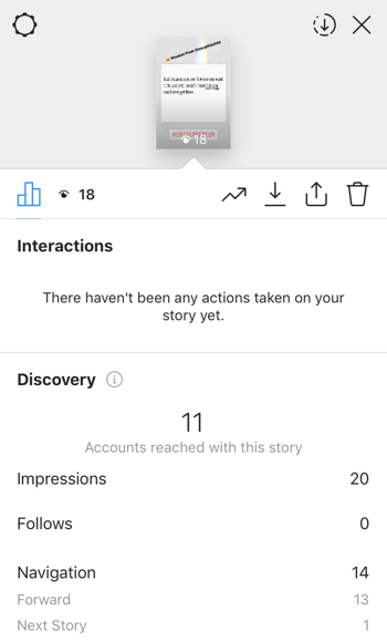 Wyświetl dane dotyczące zwrotu z inwestycji w Instagram Stories, krok 9.