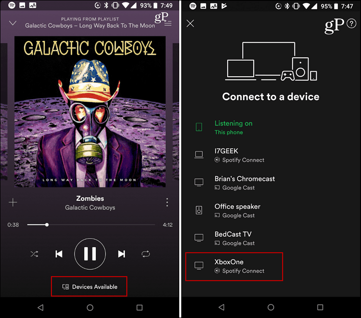 Spotify Połącz urządzenie z Androidem