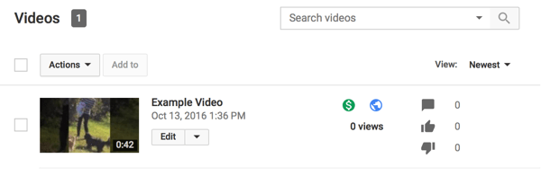 Zarabiające filmy YouTube wyświetlają zielony znak dolara