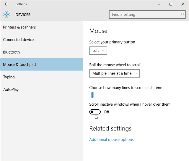 Wskazówka dla systemu Windows 10: Włącz lub wyłącz przewijanie w tle