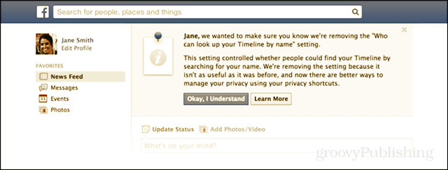 Facebook usuwa opcję prywatności, aby ukryć profil przed wyszukiwaniem