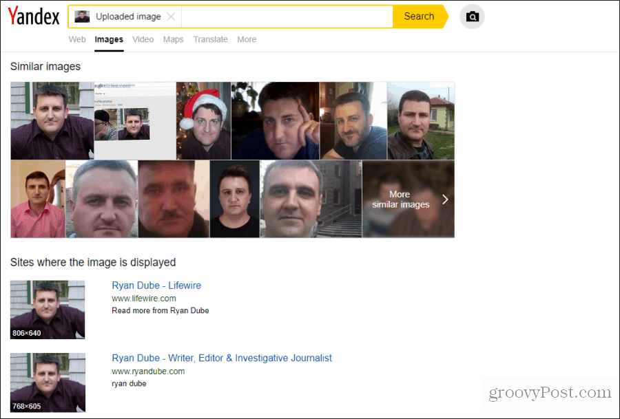 wyszukiwanie twarzy yandex