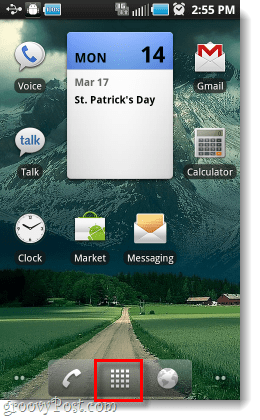 Przycisk szuflady aplikacji na ekranie głównym Androida