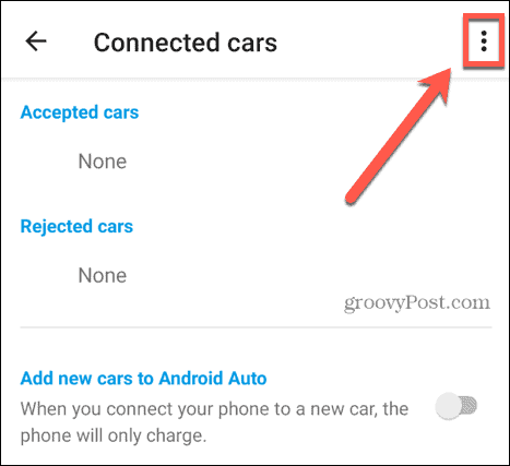 Android auto trzy kropki ikona