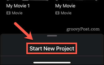 nowy projekt imovie