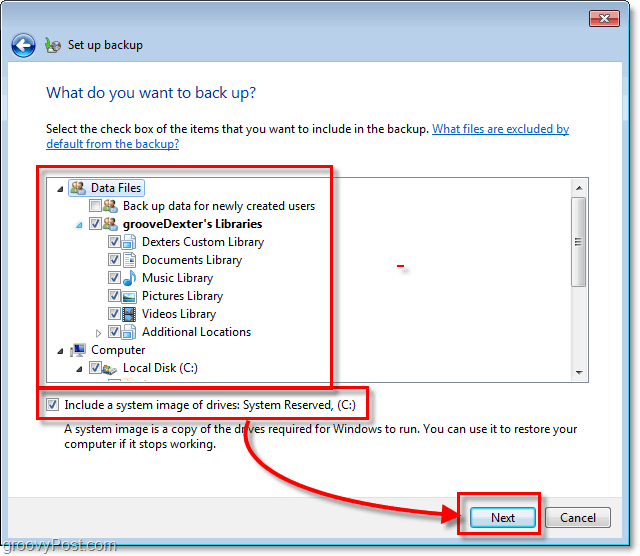 Kopia zapasowa systemu Windows 7 - wybierz szczegółowo to, czego chcesz utworzyć kopię zapasową