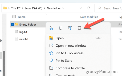 Usuń folder w systemie Windows 11