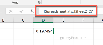 Odwołanie do pojedynczej komórki z zewnętrznego pliku arkusza kalkulacyjnego Excel