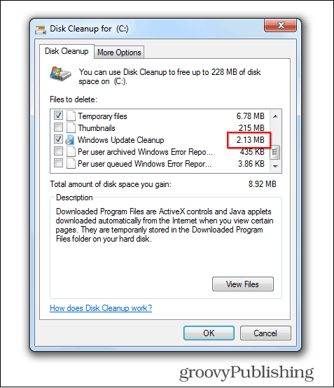 aktualizacja systemu Windows 7 usuwa stare wyczyszczone pliki
