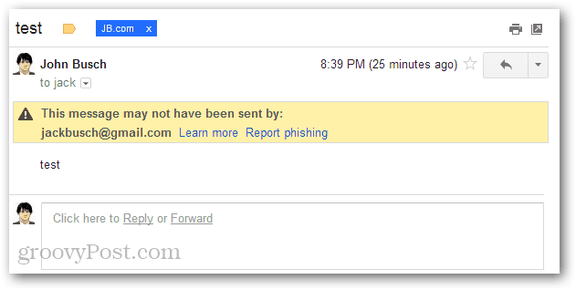 Ta wiadomość mogła nie zostać wysłana przez zgłoszenie phishingu