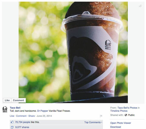 Taco Bell obraz na Facebooku