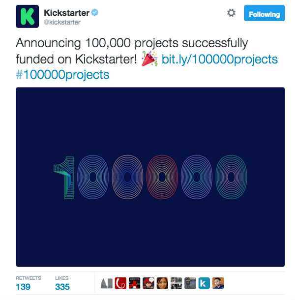 przykład Twittera na Kickstarterze