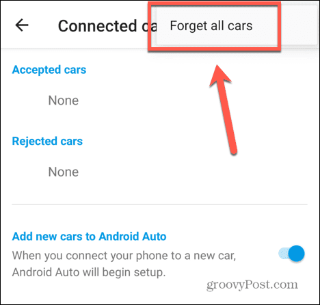 android auto zapomnij o wszystkich samochodach