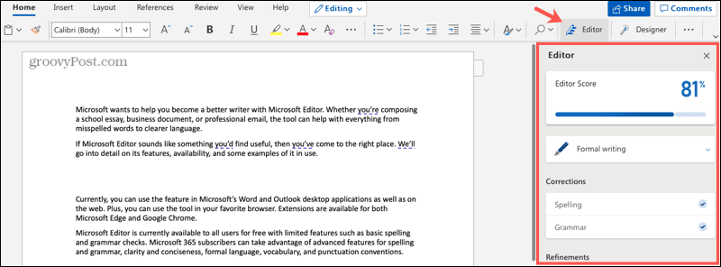 Edytor Microsoft w programie Word w Internecie