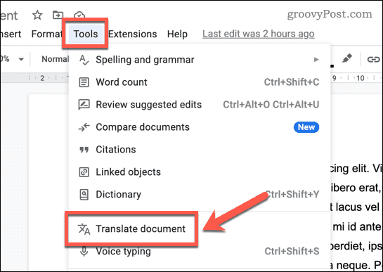 Przetłumacz dokument w Dokumentach Google