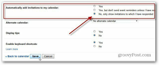 Wyłącz wydarzenia w kalendarzu Google+ Zaproś powiadomienia