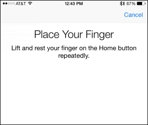 Umieść palec - dodaj odcisk palca do Touch ID