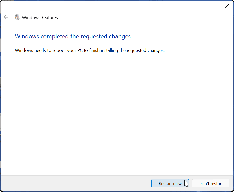 uruchom ponownie konfigurację Windows Sandbox w systemie Windows 11