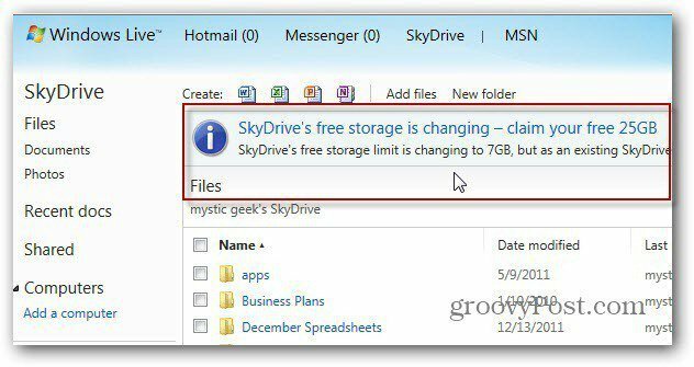 Zdobądź 25 GB SkyDrive