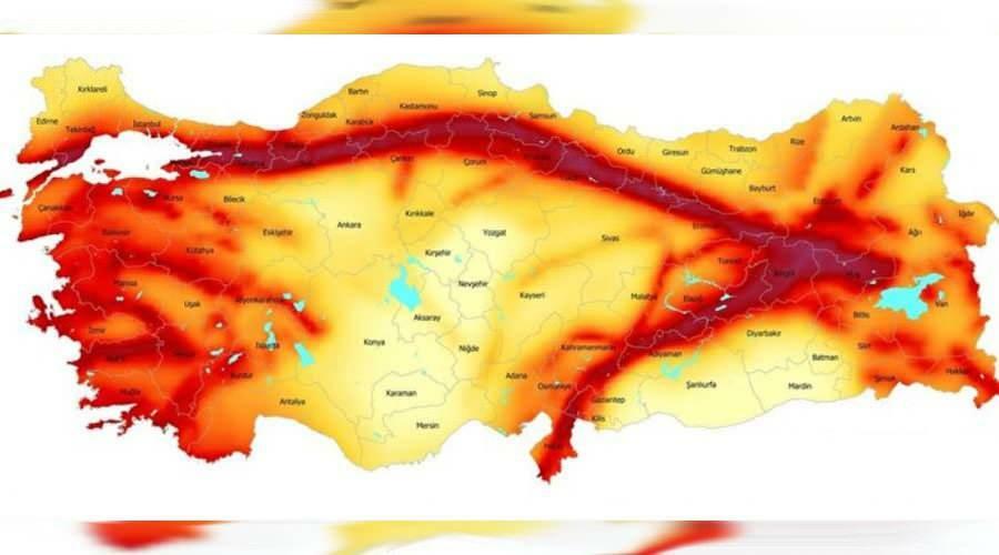 Mapa trzęsienia ziemi w Turcji