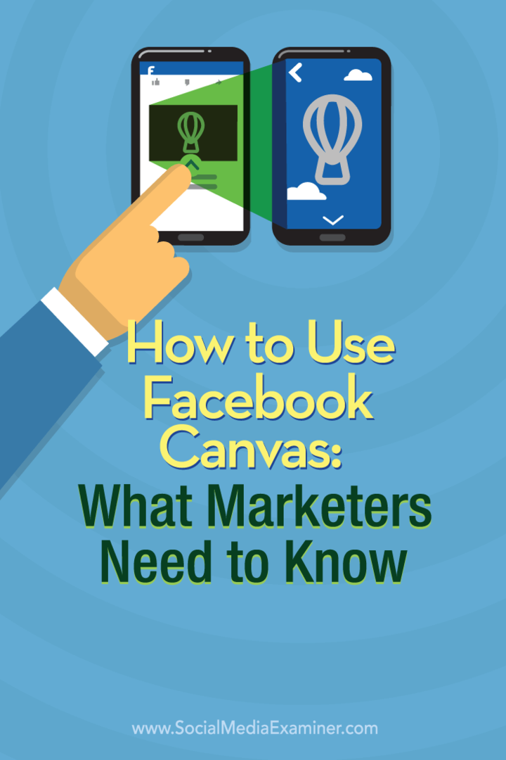 Jak korzystać z płótna Facebooka: co marketerzy powinni wiedzieć: Social Media Examiner