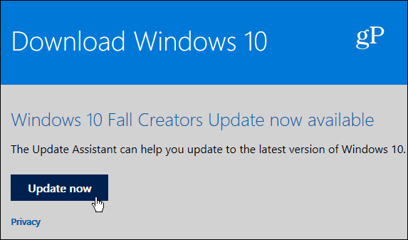 3 Strona Asystenta aktualizacji Windows 10
