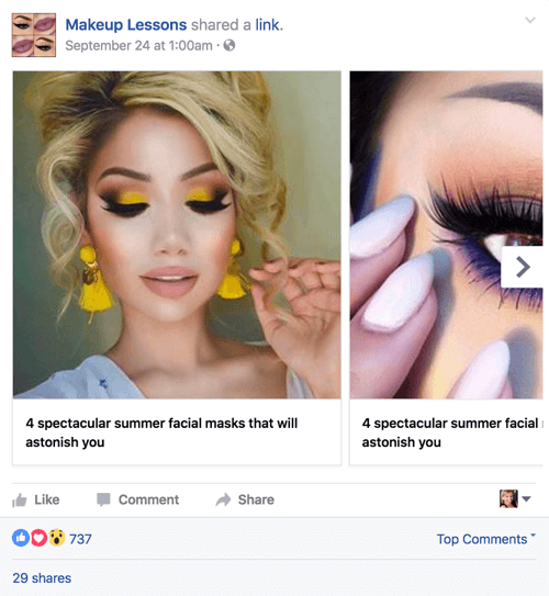lekcje makijażu facebook karuzela post