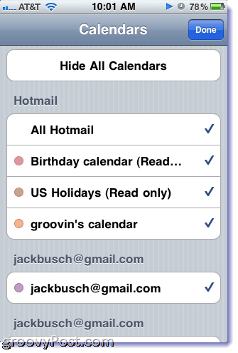 Kalendarz Hotmail
