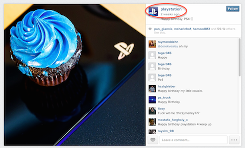 post na playstation na Instagramie