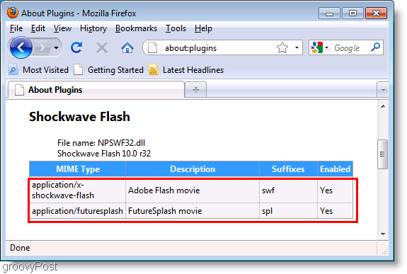 Zrzut ekranu: Shockwave Flash Install